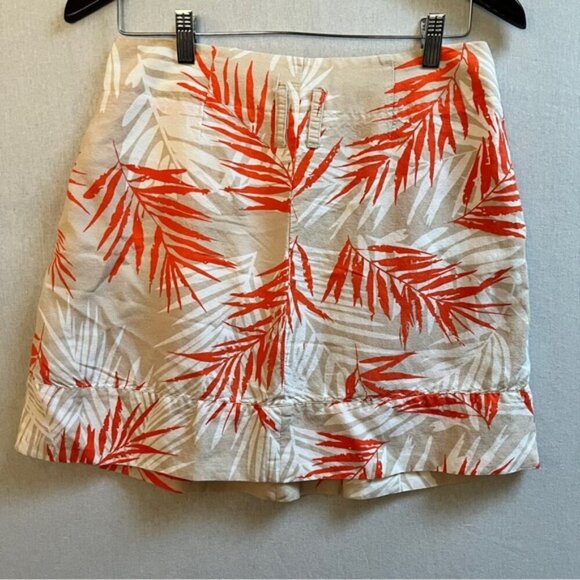 Sandro tropical fern linen rayon blend skirt Sz 4 - Picture 3 of 7